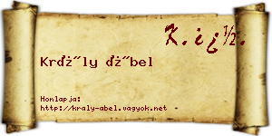 Krály Ábel névjegykártya