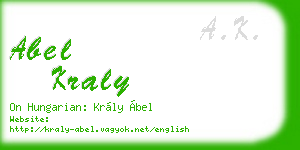 abel kraly business card