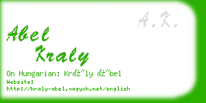 abel kraly business card